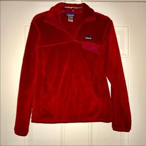 Deep Red Patagonia Snap Fleece